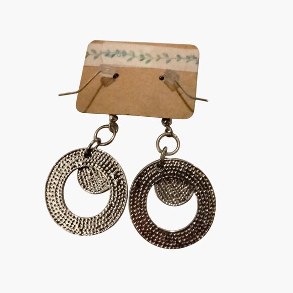 Not All Who Wander Are Lost Earrings Compass Dangle Silver Tone - Picture 5 of 5